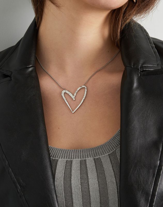 Ketting | Heart | Zilver | Stainless steel