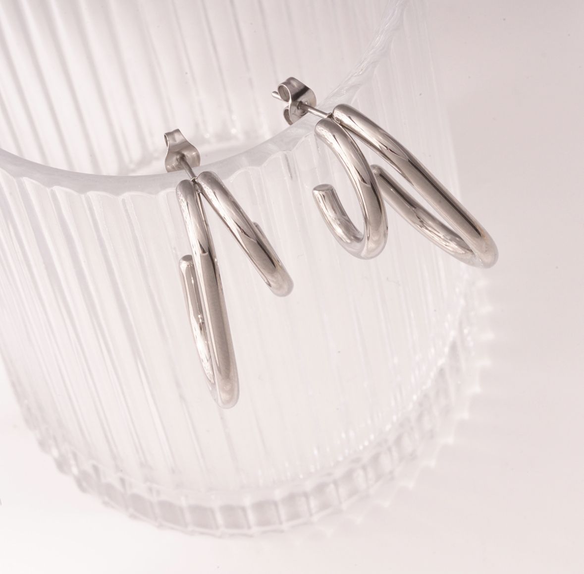 Oorbellen | Geometric | Zilver | Stainless steel