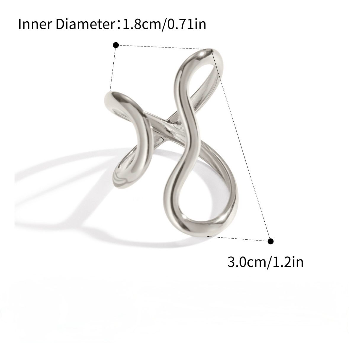 Ring | Irregular Shape | Zilver | One size | Stainless steel