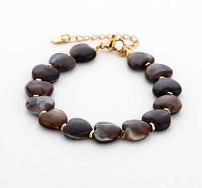 Armband | Acrylic Heart | Brown