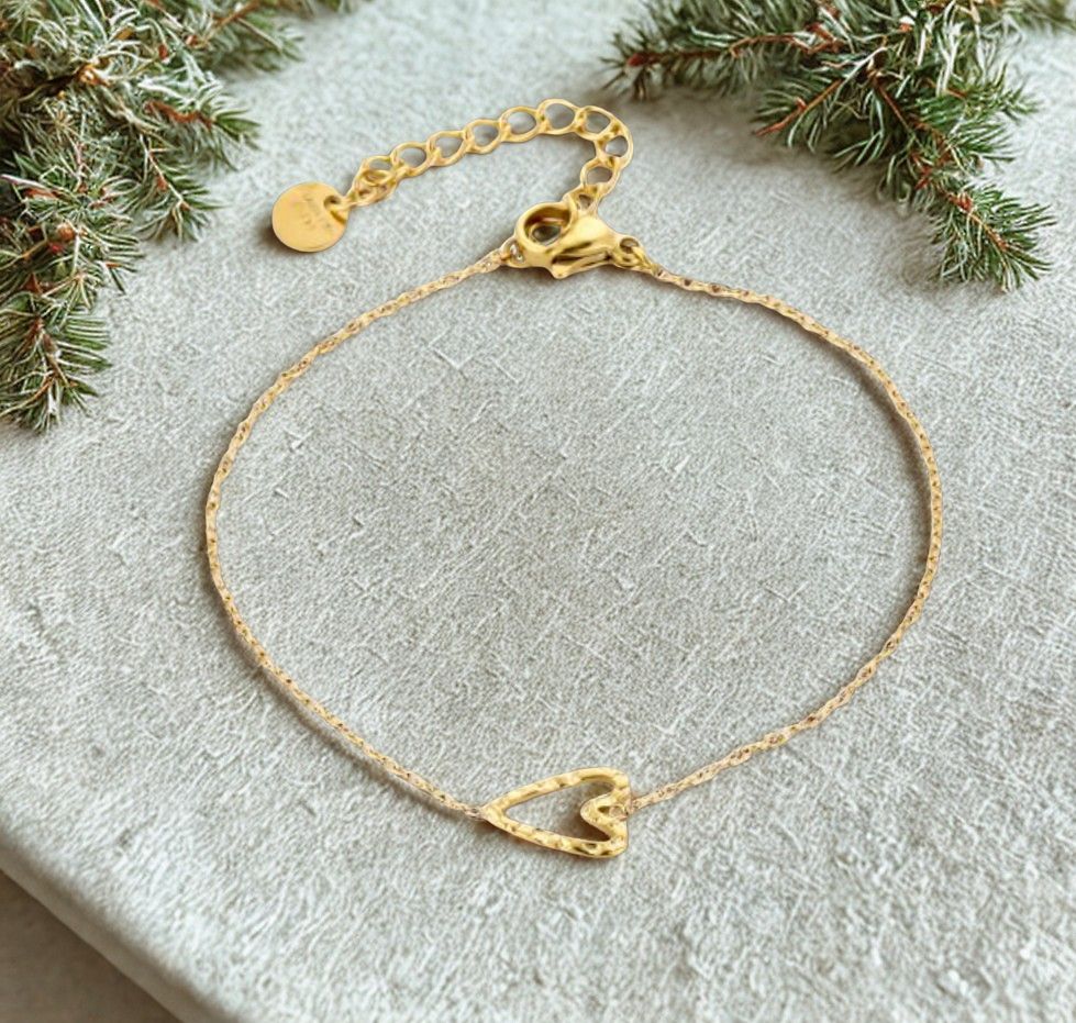 Armband | Fijn hart | Goud | Stainless steel