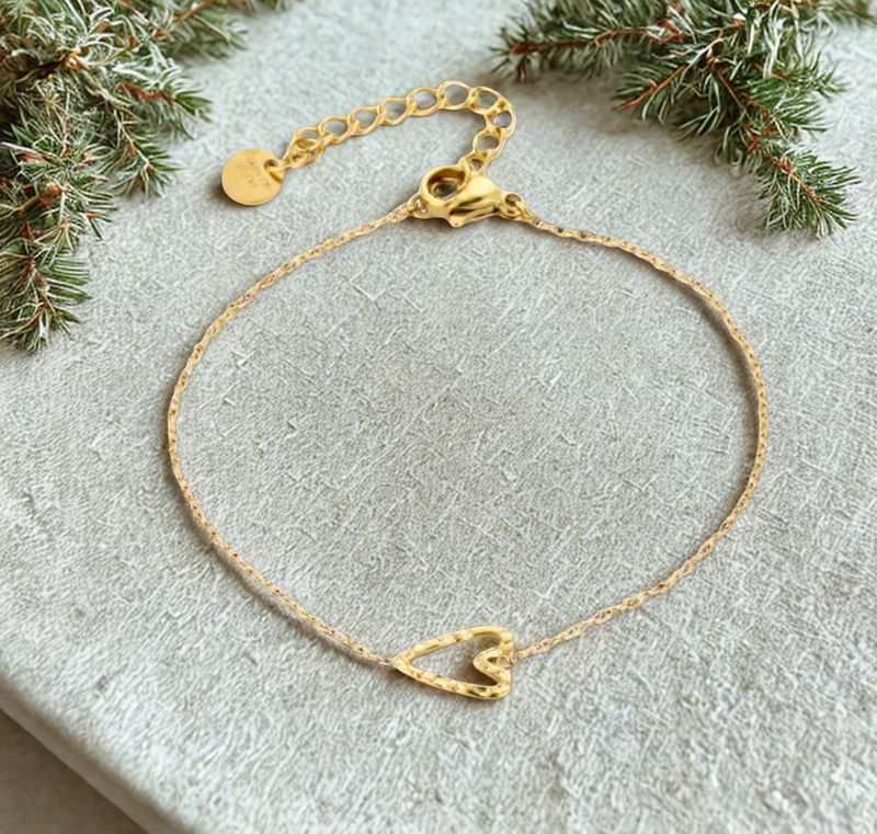 Armband | Fijn hart | Goud | Stainless steel