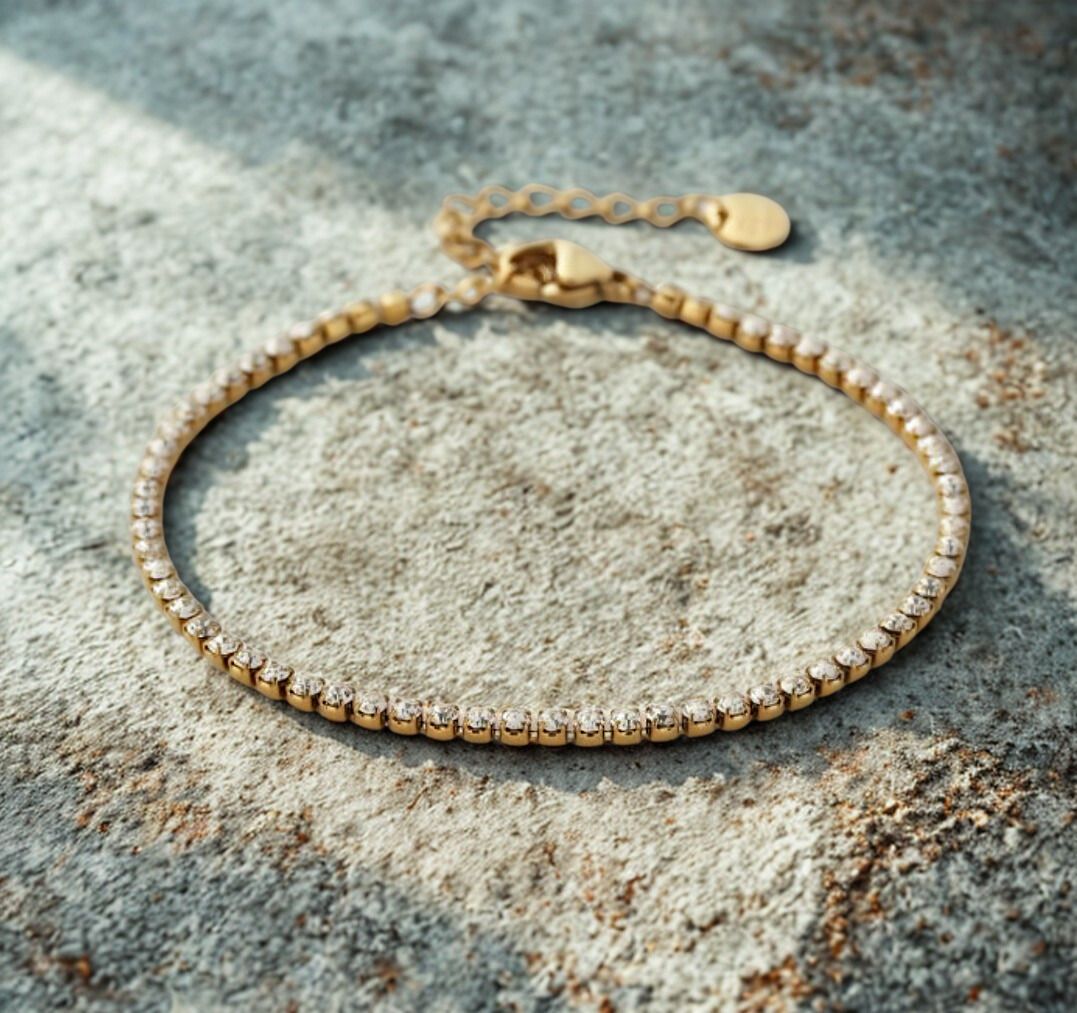 Armband | Strass | Goud | Stainless steel