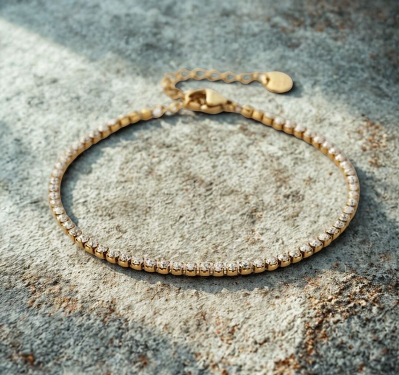 Armband | Strass | Goud | Stainless steel