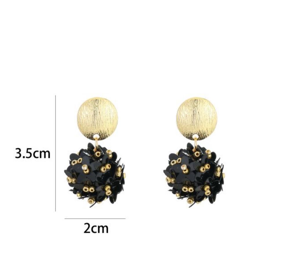 Oorbellen | Discobal | Goud &amp; zwart | Stainless steel