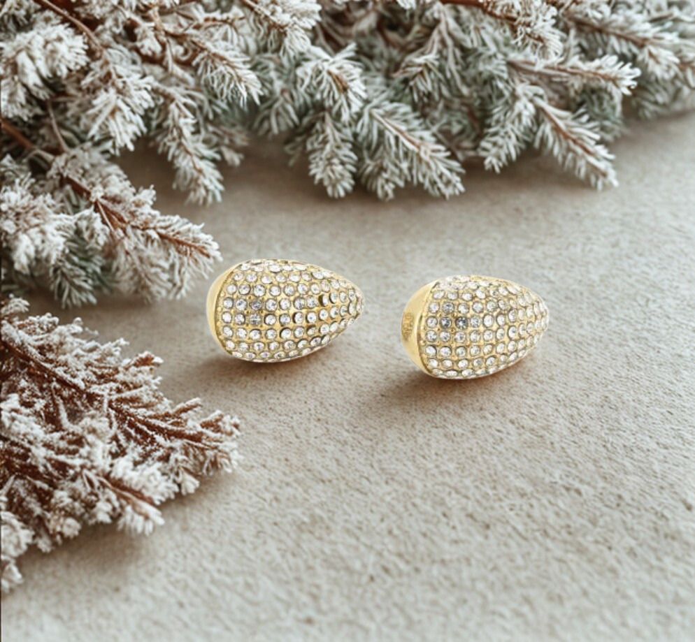 Oorbellen | Druppel Strass | Goud | Stainless steel