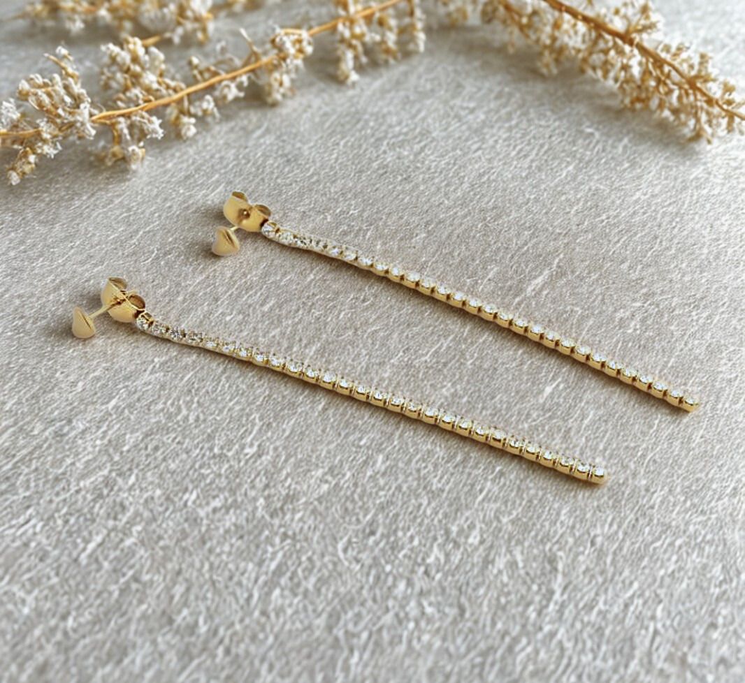 Oorbellen Hart &amp; Strass | Goud | Stainless steel