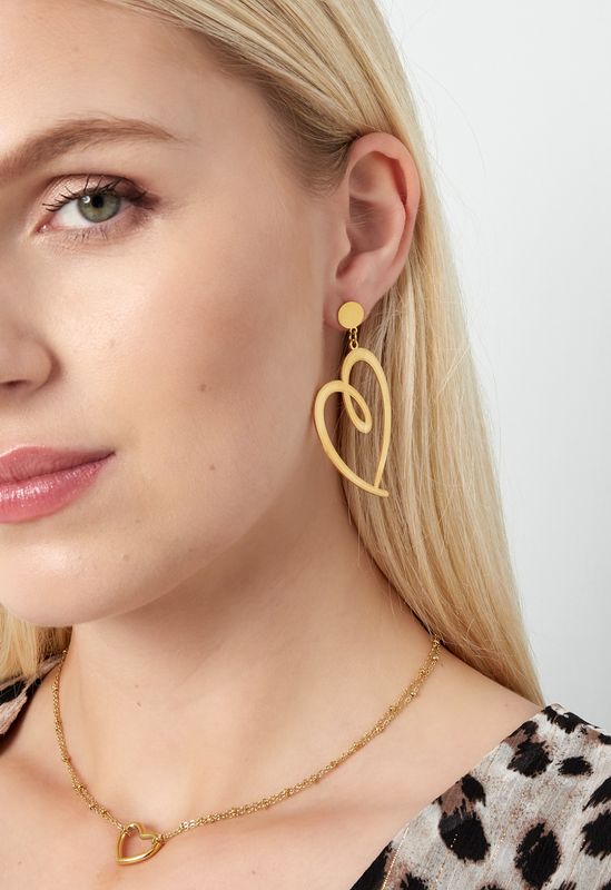 Oorbellen | Signed Heart | Goud | Stainless steel