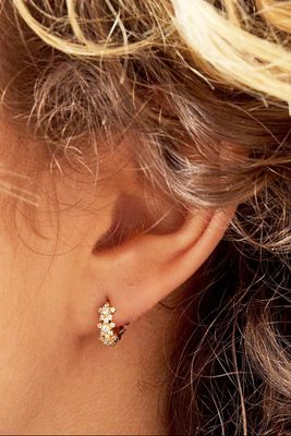 Oorbellen | Hoops Strass | Goud | Stainless steel