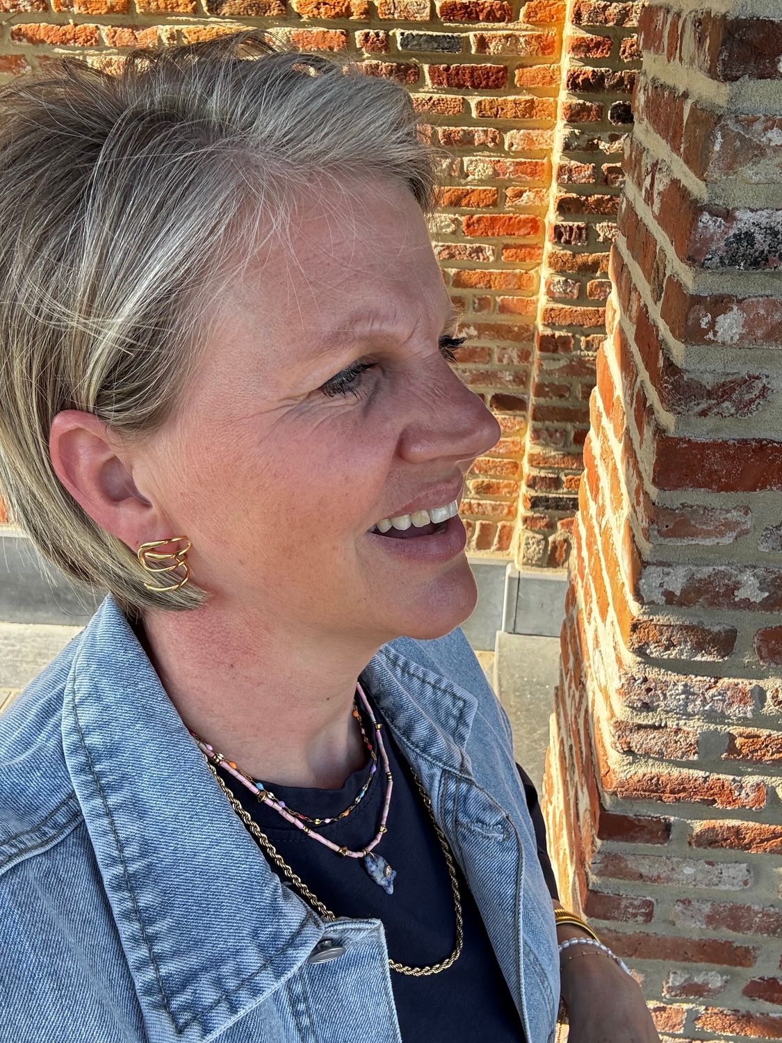 Ketting | Blush Splash | Natuursteen | Pink | Stainless steel