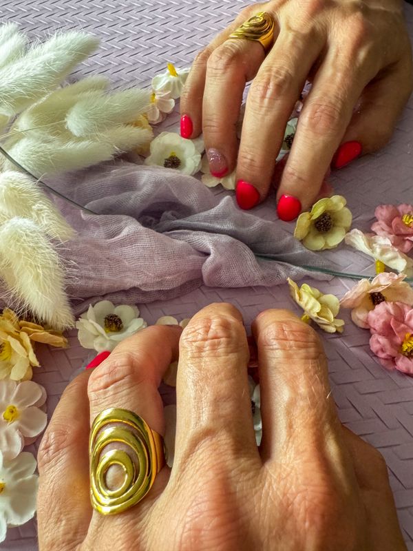 Ring | Spiraal | Goud | Stainless steel