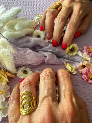 Ring | Spiraal | Goud | Stainless steel