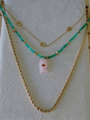 Ketting | River Calm | Natuursteen | Groen | Stainless steel Ketting | River Calm | Natuursteen | Groen | Stainless steel