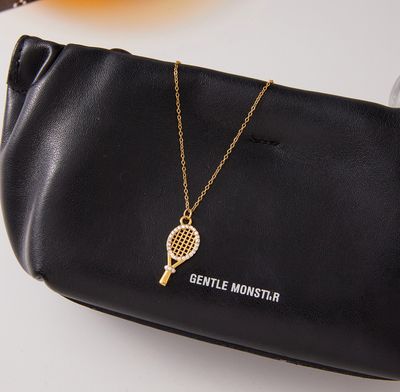 Ketting | Tennis raket | Goud | Stainless steel