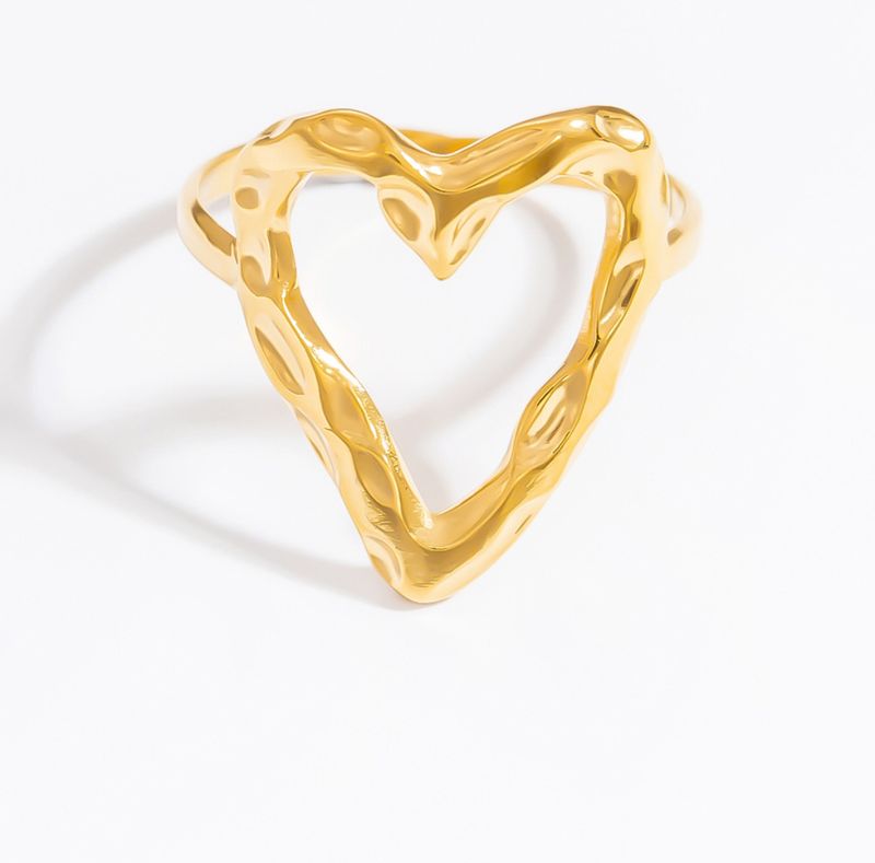 Ring | Heart | Goud | Stainless steel