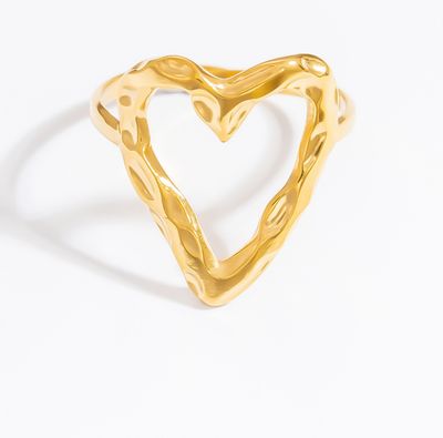 Ring | Heart | Goud | Stainless steel Ring | Heart | Goud | Stainless steel