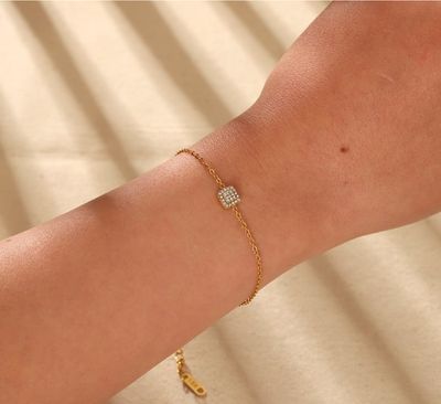 Armband | Square | Goud | Stainless steel