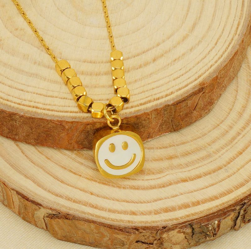 Ketting | Smiley | Goud | Stainless steel