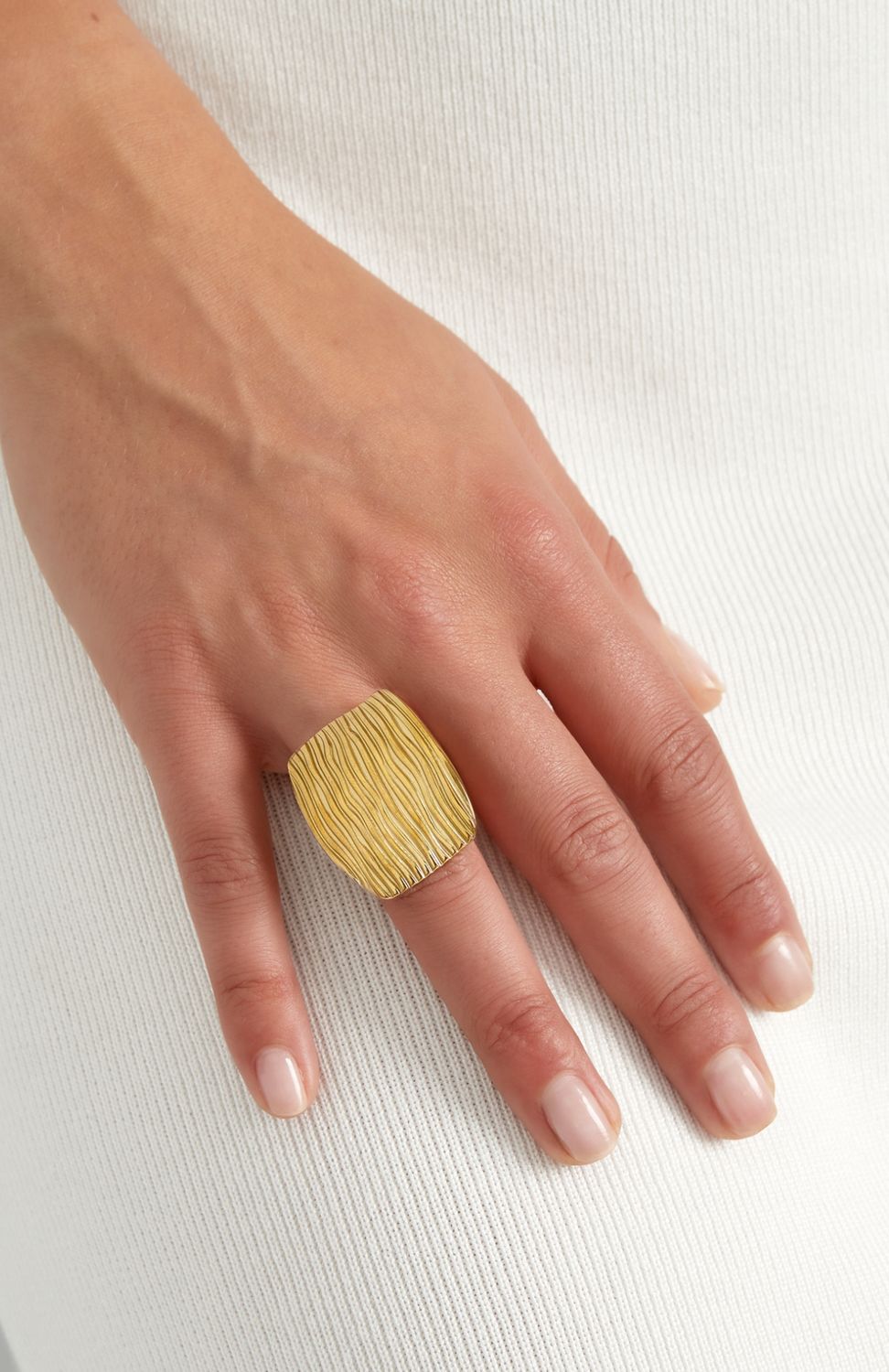 Ring | Square | Goud | Stainless steel