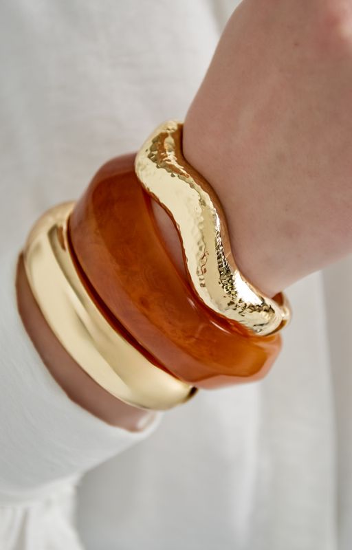 Armband | Wave bangle | Goud | Stainless steel