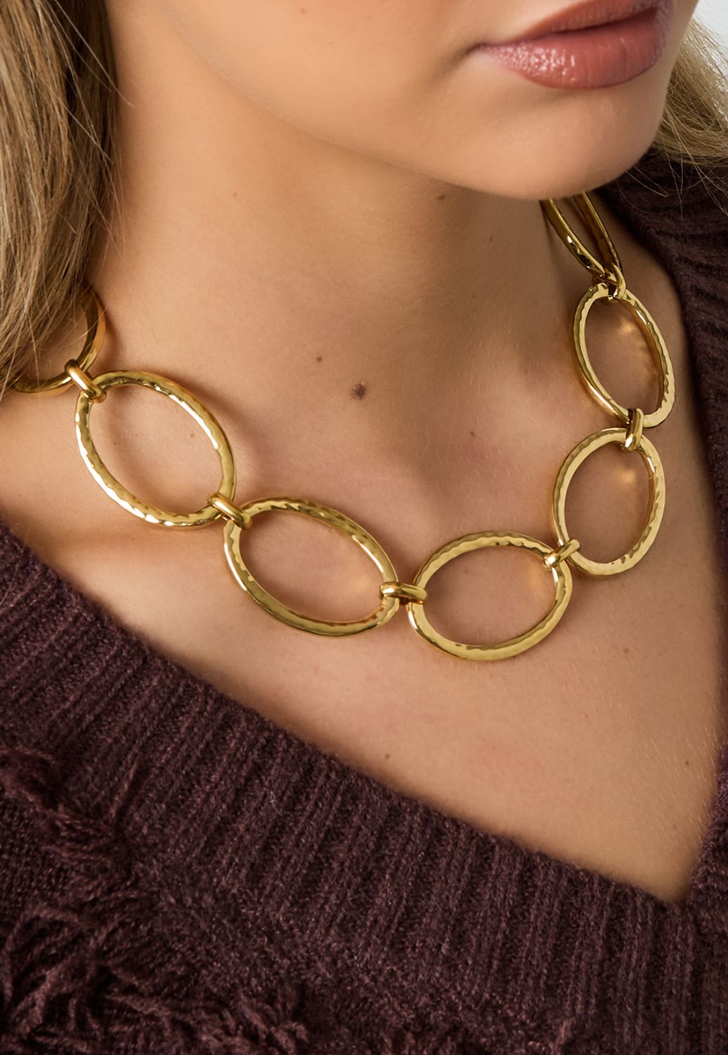 Halsketting | Ellora schakel | Goud | Stainless steel