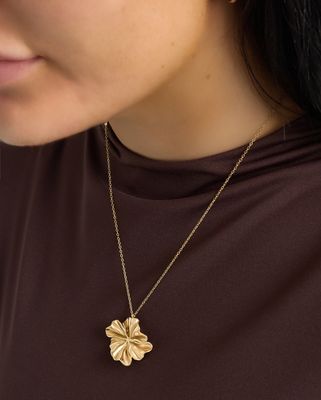 Ketting | Bloemen | Goud | Stainless steel