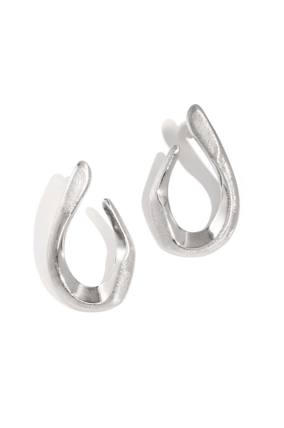 Oorbellen | Onregelmatige U | Zilver | Stainless steel