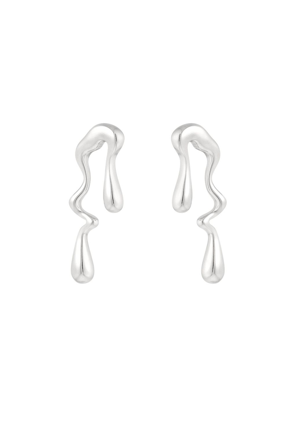 Oorbellen | Dripping away | Zilver | Stainless steel