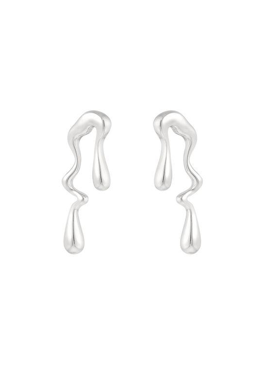 Oorbellen | Dripping away | Zilver | Stainless steel