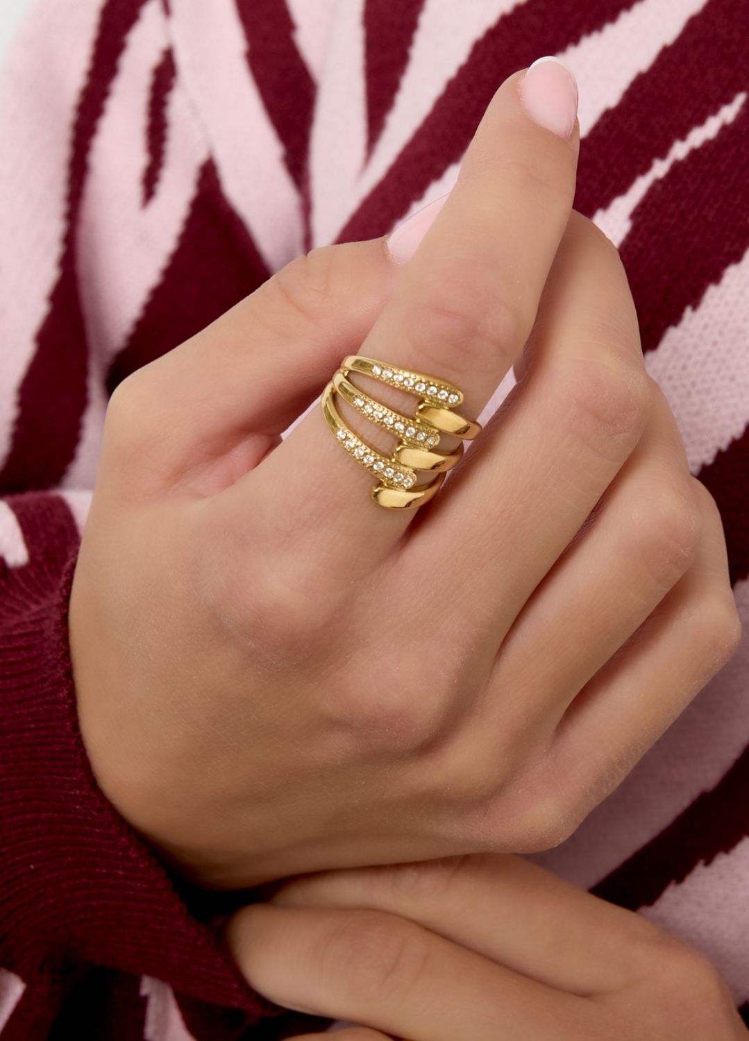 Ring | Billy | Goud | One size | Stainless steel