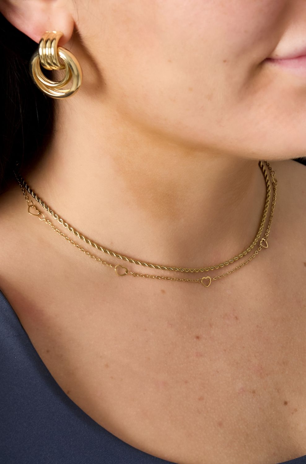 Ketting | Hart Casual | Goud | Stainless steel