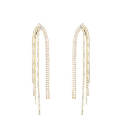 Oorbellen | Strass Tassel | Goud | Stainless steel