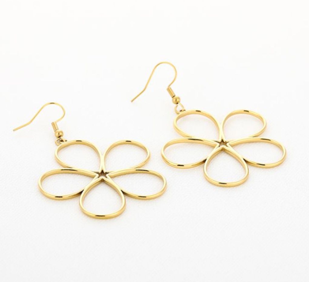 Oorbellen | Flower | Goud | Stainless steel