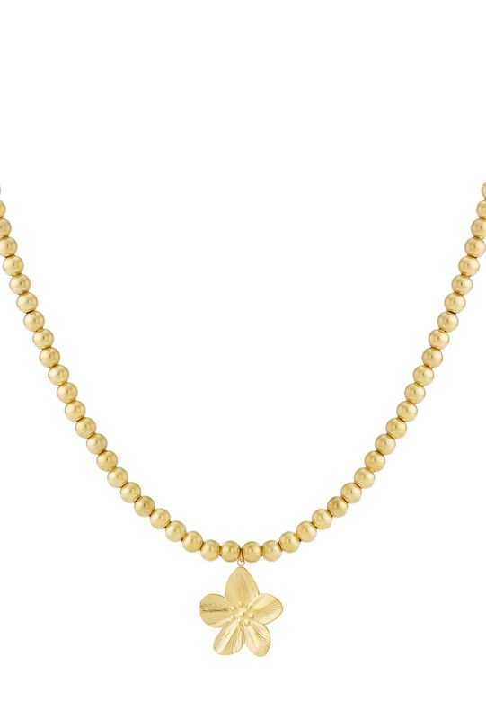 Halsketting | Kralen Flower | Goud | Stainless steel