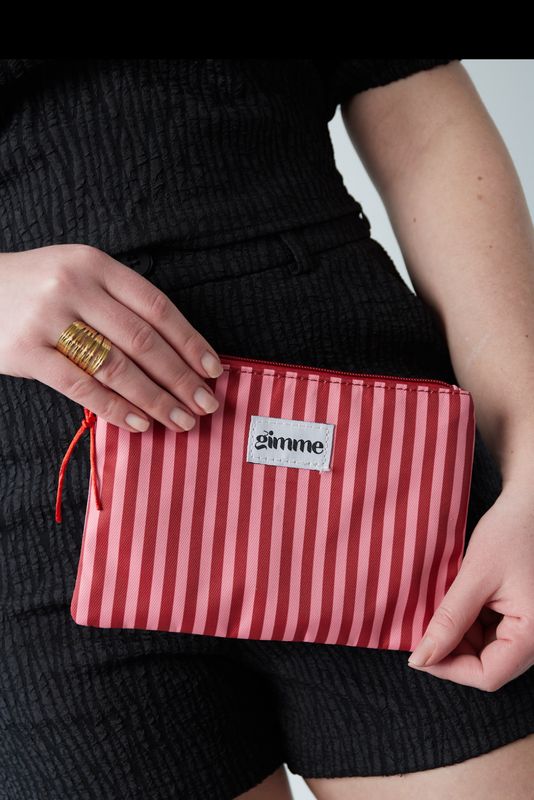 Toilettas | Fine Stripes | Rood &amp; Roze