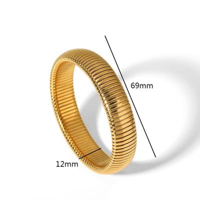 Armband | Ribbel | 12mm | Goud | Stainless steel