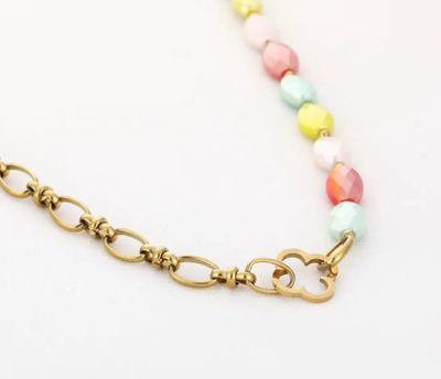 Ketting | Split Charm | Goud | Natuursteen