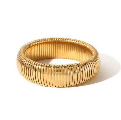 Armband | Ribbel | 20mm | Goud | Stainless steel