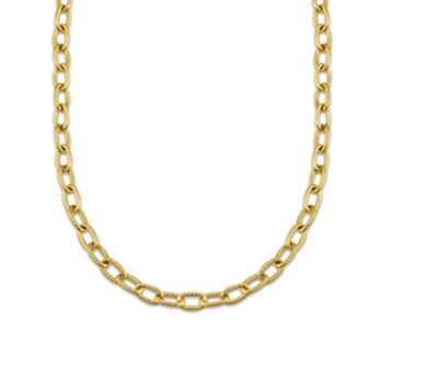 Gestructureerde schakelketting goud stainless steel