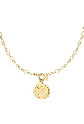 Ketting | Lucky Smiley | Goud | Stainless steel