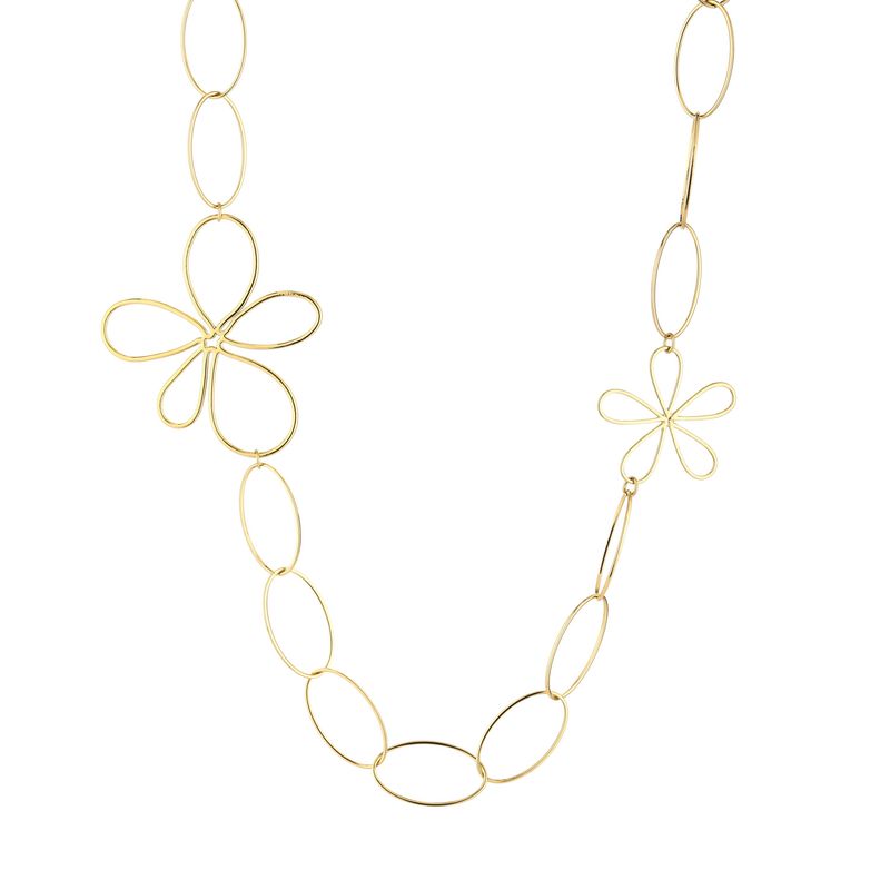 Ketting |  Bloemen | Goud | Stainless steel