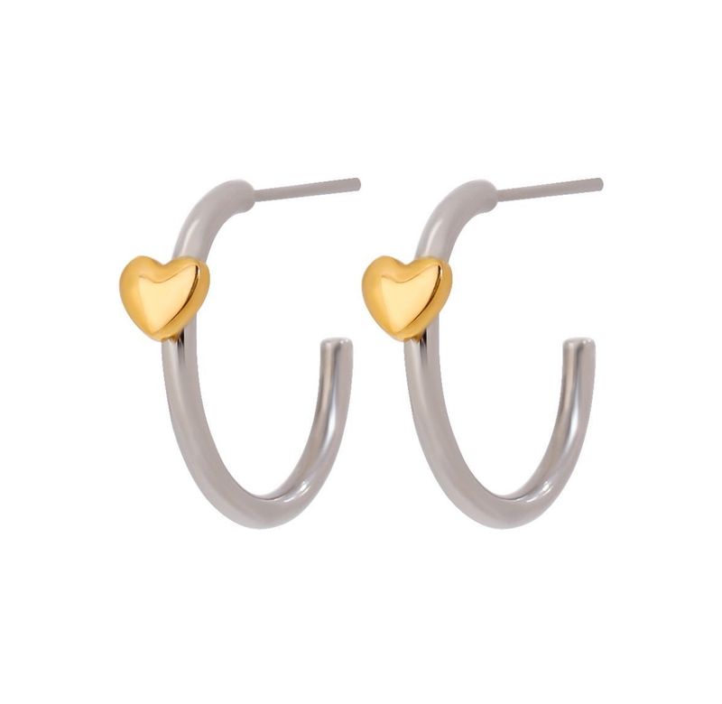 Oorbellen | Classic Heart | Goud &amp; Zilver | Stainless steel