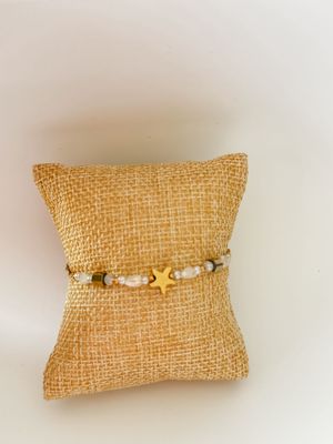 Armband | Star | Wit &amp; Goud | Stainless steel