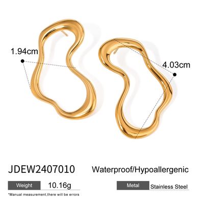 Oorbellen | Onregelmatige geometrisch | Goud | Stainless steel