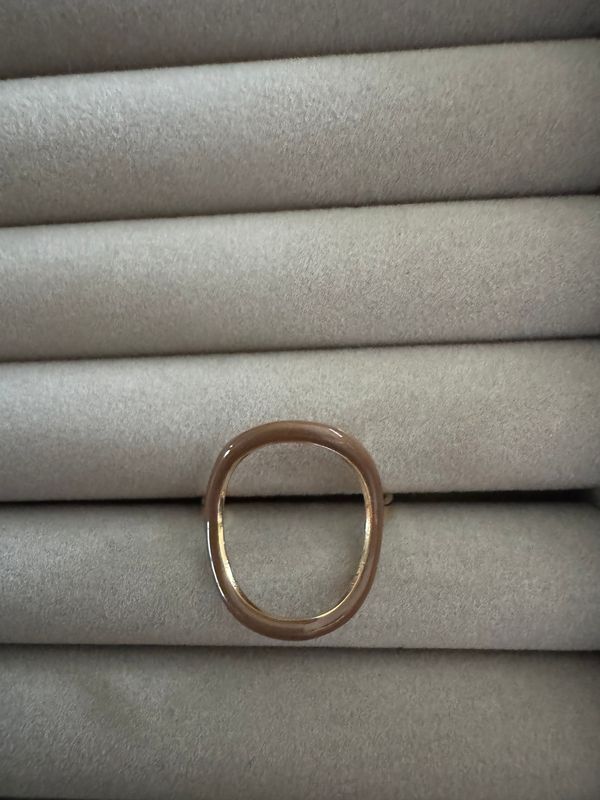Ring | Circle | Bruin & Goud | One Size | Stainless Steel Fijn gouden one size open ring stainless steel, waterproof