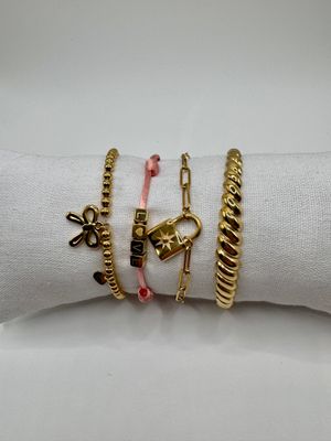 Armband | Satin Love | Roze & Goud