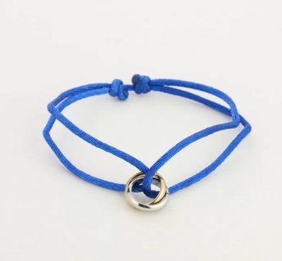 Satinkoord met goud en zilver ringetje, roestvrij staal, kleurvast en anti allergie