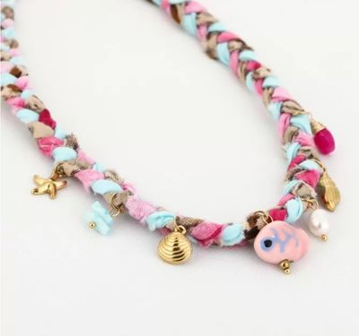 Gevlochten Ketting | Pink | Zomers met Bedels