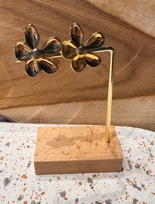 "Oorbellen | Bloem | Goud | Stainless steel"