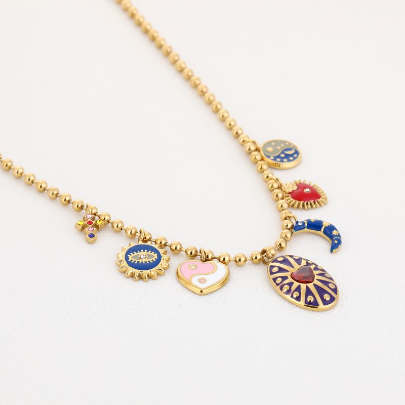 Bedelketting | Blauwe maan | Goud | Stainless steel Gouden bedelketting stainless steel